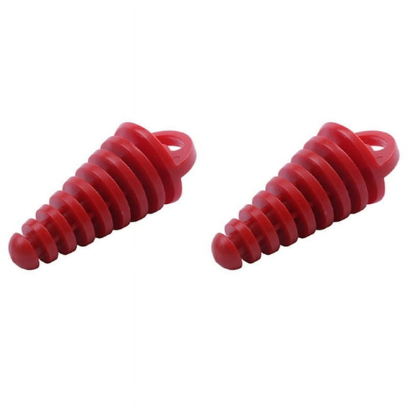 2X Muffler Pipe Exhaust Wash Plug for Motorcycle Dirt Bike ATV 2 4 Stroke, Red
