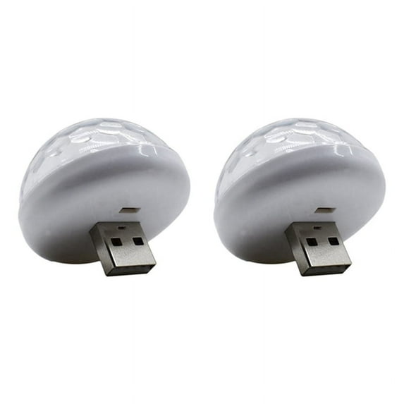 2X Multi-Color USB LED Car Interior Lighting Lamp Atmosphere Light Neon Sound Sensor DJ Light