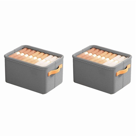 2X Multi-Functional Closet Organizer,Steel Ring Storage Box, Fabric Folding Bedroom Wardrobe Clothes Storage Box B