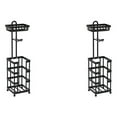 thumbnail image 1 of 2X Multi-Functional Toilet Paper Roll Tissue Holder Stand Bathroom Free Standing Storage Bathroom Accessories Black A, 1 of 5