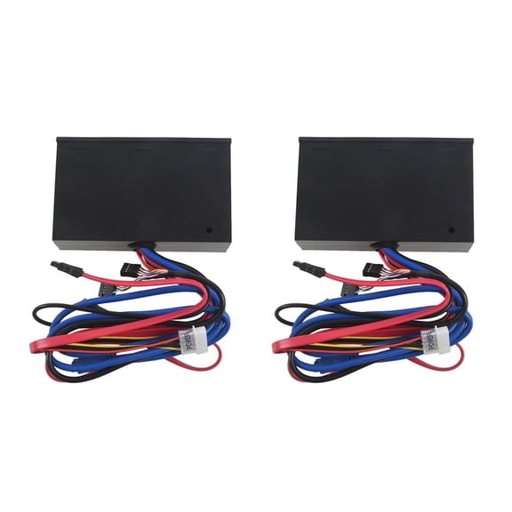 2X Multifuntion 5.25Inch Media Dashboard Card Reader USB 2.0 USB 3.0 20 Pin E-SATA SATA Front Panel,black