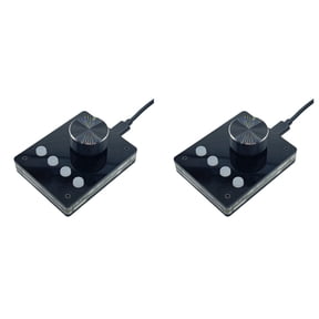 2X Multimedia Programmable Keyboard USB Knob Custom Mini Macro Volume Controller (Small White Button)