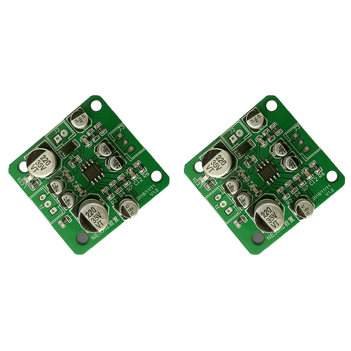 2X NE5532 OP-AMP Pre-Amplifier Tone Board Dual Channel Preamp Board ...