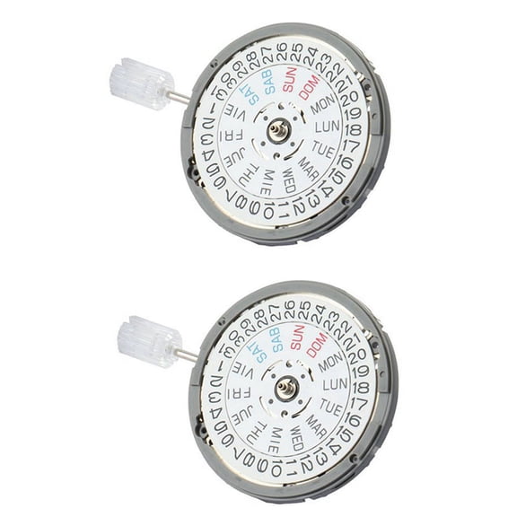 2X NH36 English Date Week Automatic 3.8 O'Clock Crown Watch Movement Mechanical Replacement Parts