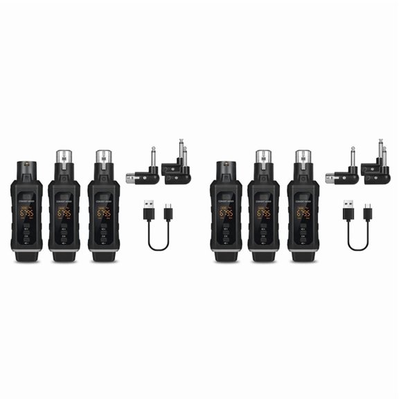 2X New 48V Capacitor XLR Adapter Wireless Microphone Transmitter Receiver for Dynamic Microphone Guitar Audio Mixer