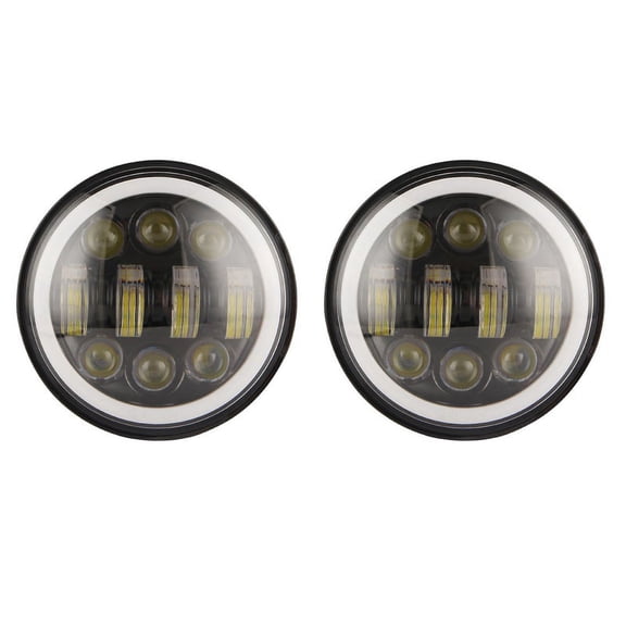 2X New Brightest 80W 5.75 Inch Round LED Projection Motorcycles Headlight Black