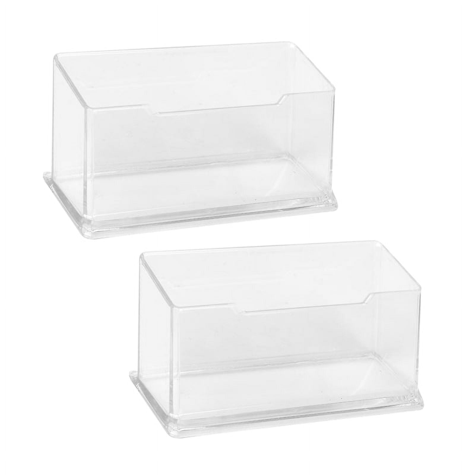 2X New Clear Desktop Business Card Holder Display Stand Acrylic Plastic Desk Shelf