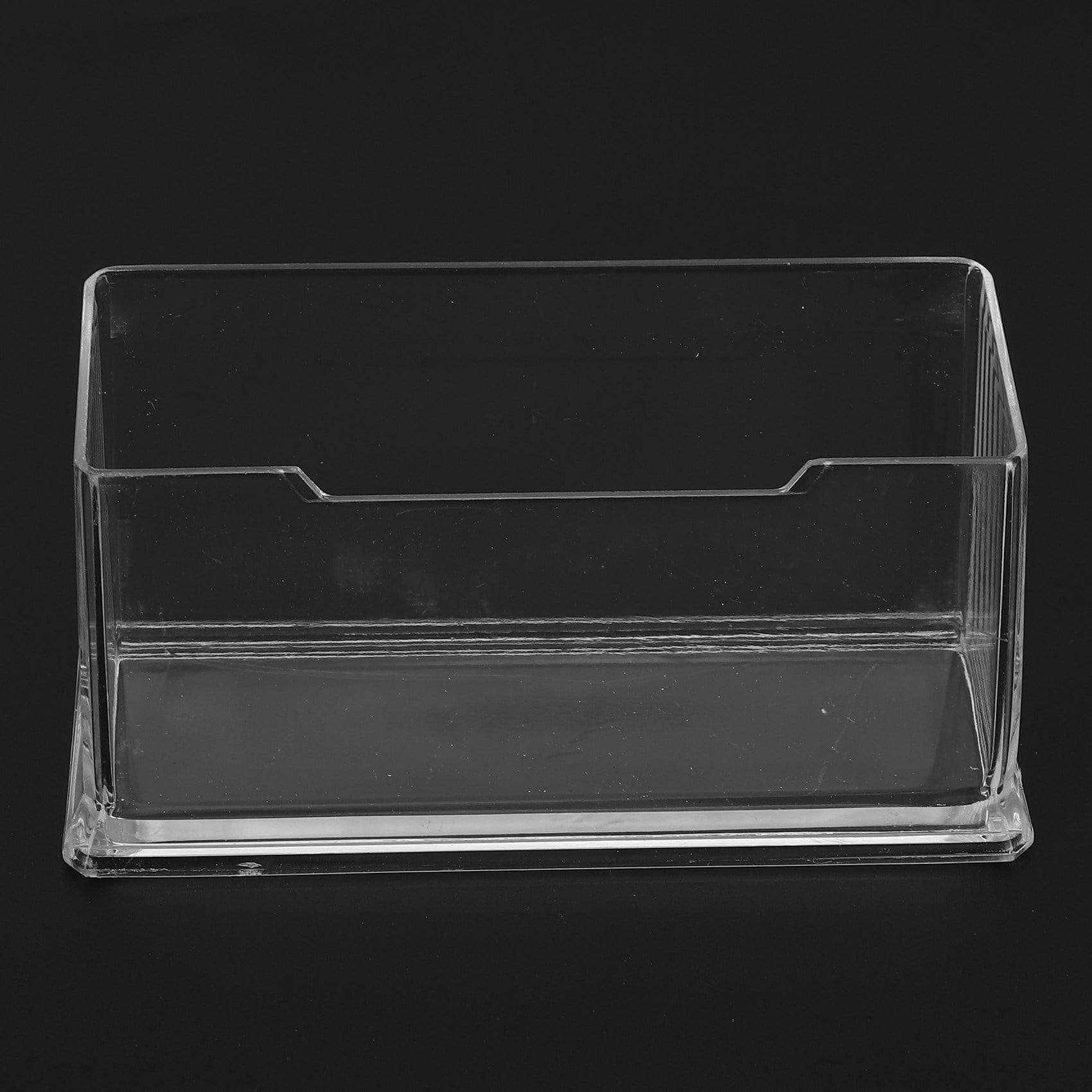 2x new clear desktop business card holder display stand acrylic plastic