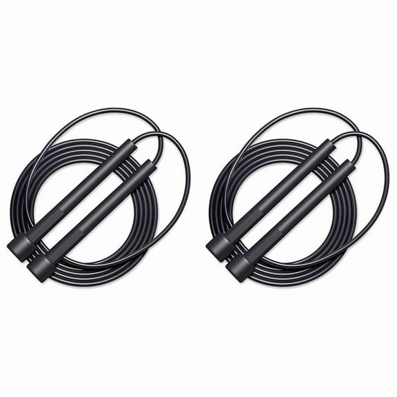 2X New Jump Rope for Fitness and Exercise-Adjustable Jump Ropes with Handles Jumping Rope for Workout,2 x skipping rope,black
