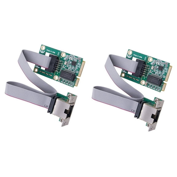 2X New Mini PCI-E Network Card 1000Mbps Gigabit Ethernet NIC Adapter RTL8111F PCI Express 10/100/1000M RJ45 LAN
