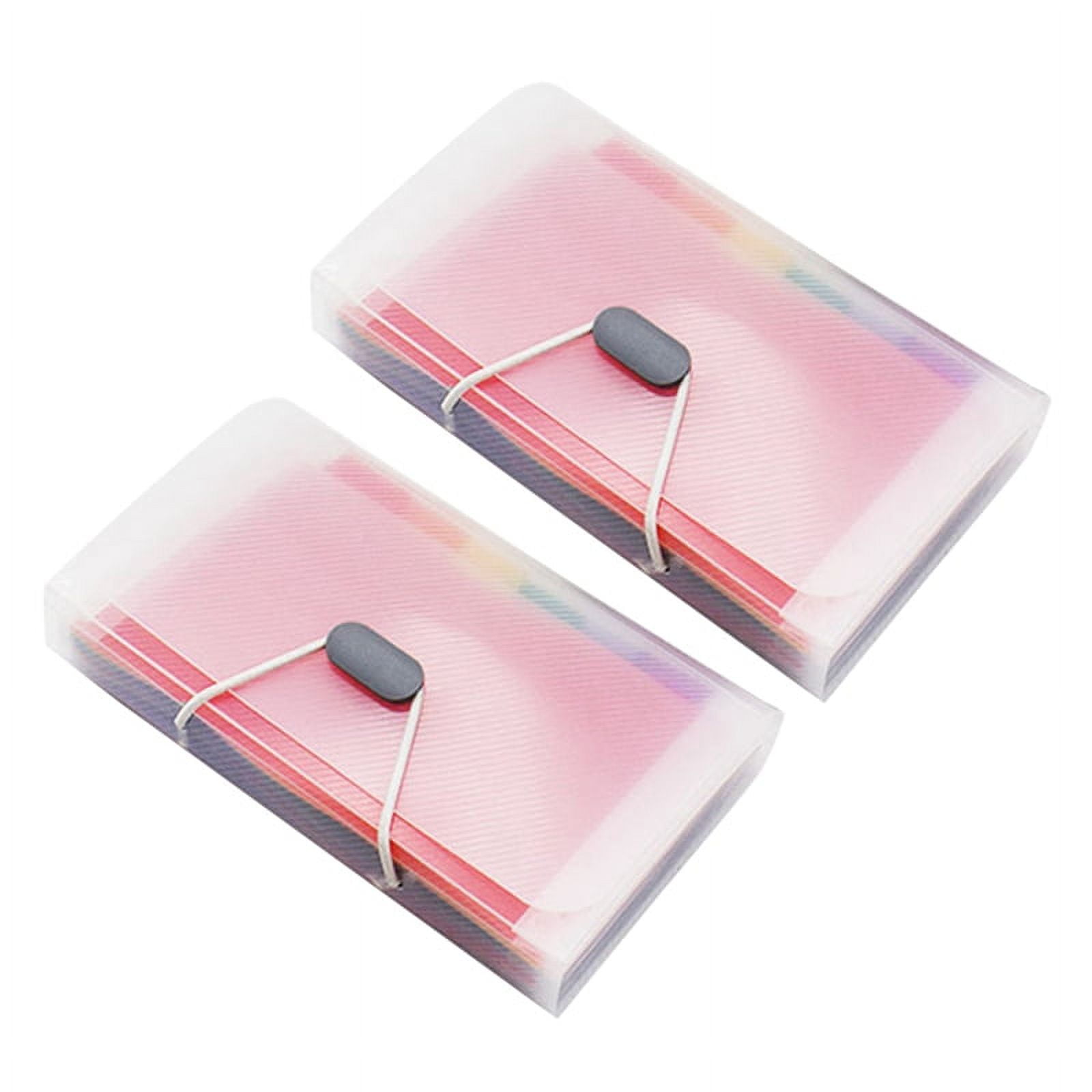 2X New Office A6 Expanding File Folder Wallet Organ Bag 13 Layer Rainbow Hang Rope Type Filing
