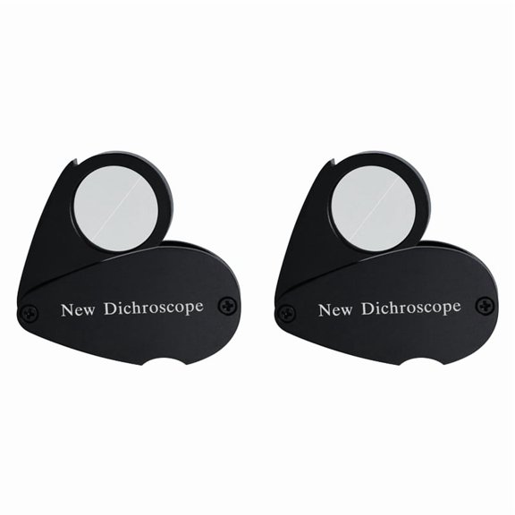 2X New Pocket Dichroscope Jewelry Testing 21mm Lens Diameter White Light Foldable Design Clear Lens Dichroscope for Gem