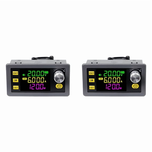 2X New SK120 CNC Buck-Boost DC Adjustable Power Supply Constant Voltage and Constant Current Solar Charging Module,2 x CNC step-up/step-down module,Gray