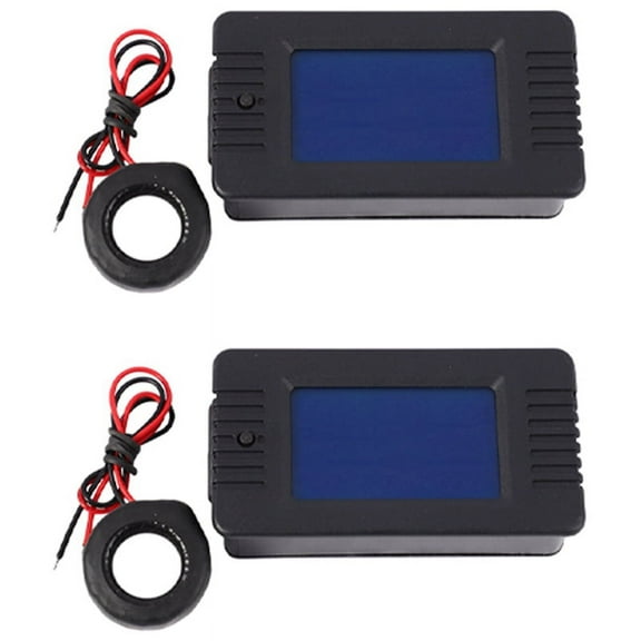 2X Newest AC 6In1 220V 100A Single Phase Digital Panel Amp Volt Current Meter Watt Kwh Power Factor Meter with Coil CT