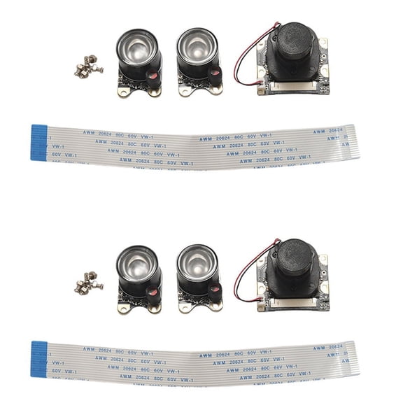 2X Night Vision Camera Module for 4, Mini 5MP 1080P HD Video OV5647 Sensor Webcam Kit with Embedded IR-Cut