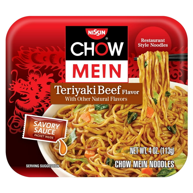 2X - Nissin Chow Mein Teriyaki Beef Flavor Noodles, 4 Oz - Walmart.com