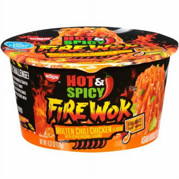 2X-Nissin Hot & Spicy Fire Wok Molten Chili Chicken Stir Fry - 4.37 oz