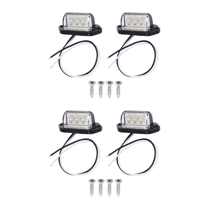 2X Number Plate Lights LED License Plate Light Rear Universal 12V 24V