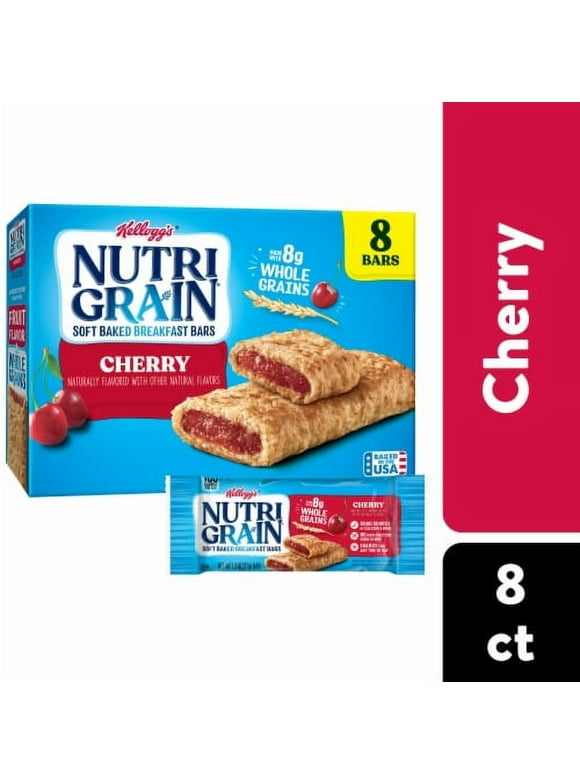 Kellogg's Nutri-Grain Soft Baked Breakfast Bars, Cherry - 8 Count With Whole Grain