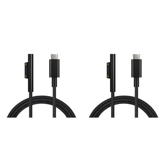 2X Nylon Braided USB-C Charging Cable for Surface Pro 6/5/4/3 Surface Laptop 1.5 M 45W 15V PD Supply Cable
