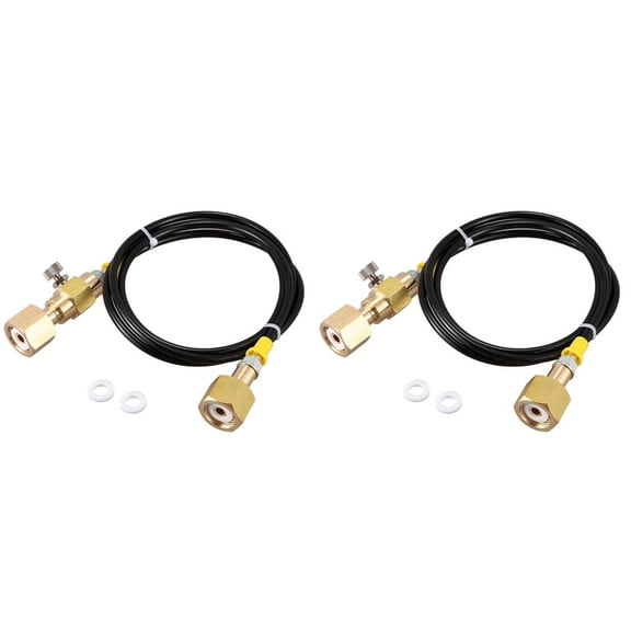 2X O2 Tank Refill Station Charging Adaptor Transfer with 1.5M 5Ft Hose W21.8-14 to W21.8-14(DIN 477)