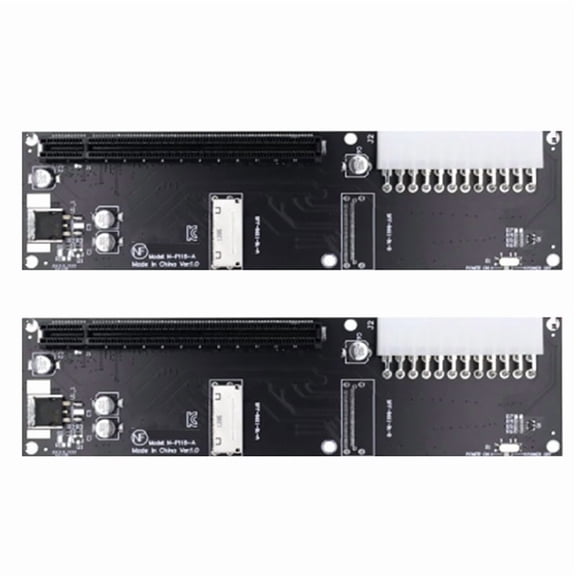 2X Oculink SFF-8612 8X to PCIE X16 PCI-Express Adapter with ATX 24Pin Power Port for Mainboard Graphics Card