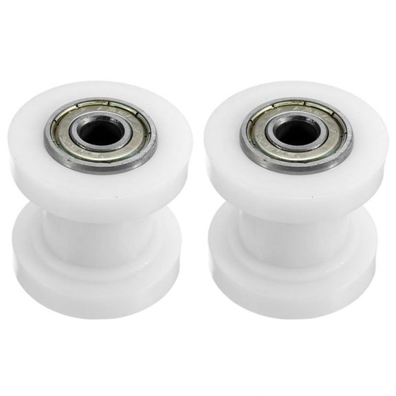 2X Off-Road Motorcycle Retrofit Chain Guide Sprocket Chain Tensioner Rolling Wheel Suitable for XR CRF KLX110 (White),2 * chain roller,white