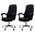 thumbnail image 1 of 2X Office Chair Cover Elastic Siamese Office Chair Cover Swivel Chair Computer Armchair Protective Cover(Black), 1 of 6