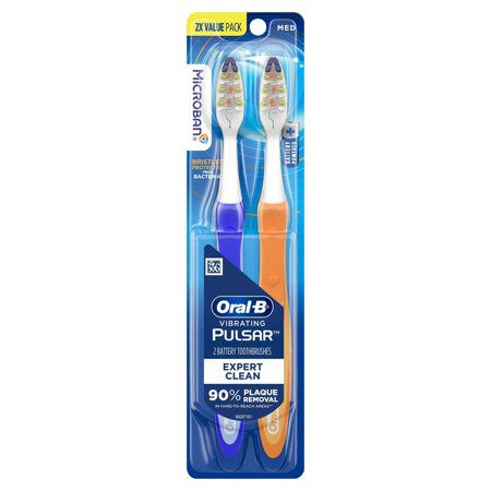 2X - Oral-B Pro-Health Pulsar Battery Powered Medium Bristles Toothbrush - 2ct
