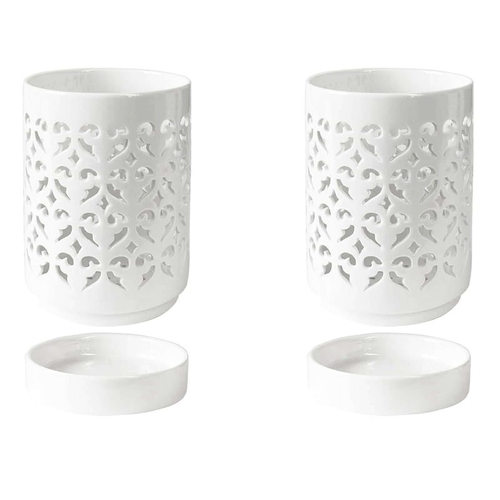 2X Orchid Pots with Holes,4 Inch Ceramic Orchid Pot for Repotting, Flower Planter Pot Indoor Outdoor, Breathable White