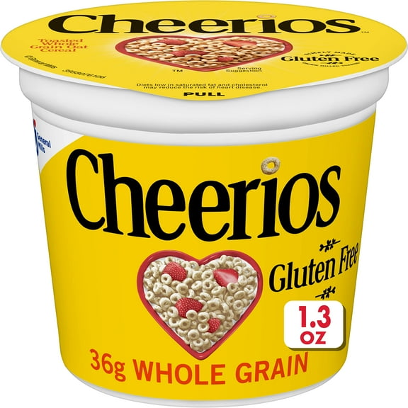 2X - Original Cheerios Heart Healthy Cereal Cup, 1.3 Oz Single Serve Cereal Cup