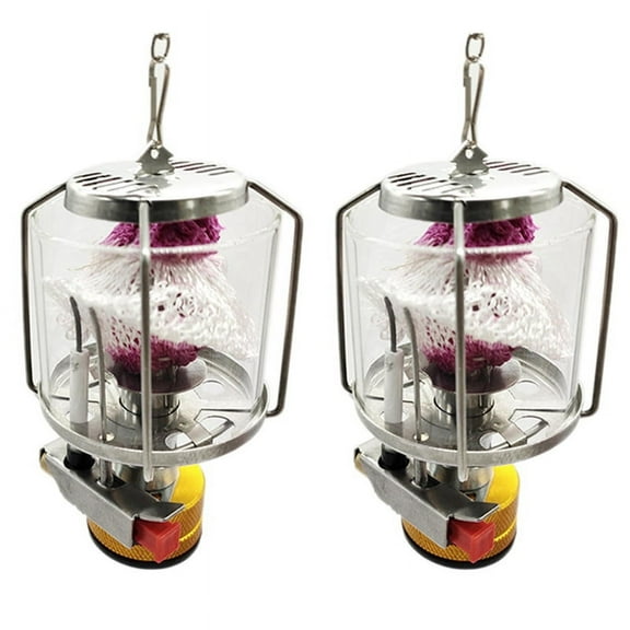 2X Outdoor Camping Gas Lantern Portable Mini Gas Light Tent Lamp Torch Hanging Lamp for Camping Hiking