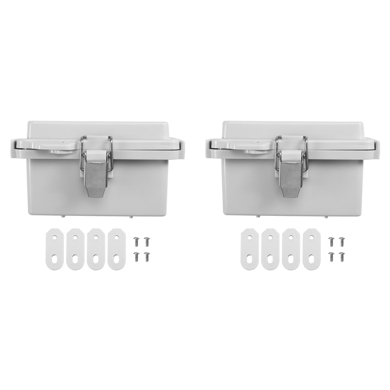 2X Outdoor Electrical Junction Box ABS Plastic & Hinged Cover Stainless Steel  IP67 for Electrical Projects