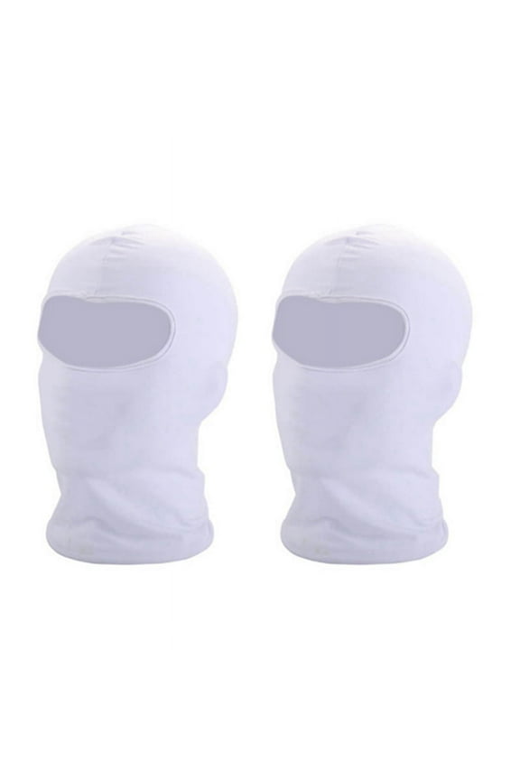 2X Outdoor Full Face Mask Spandex Balaclava Thin Motorcycle Cycling Ski CS Mask White