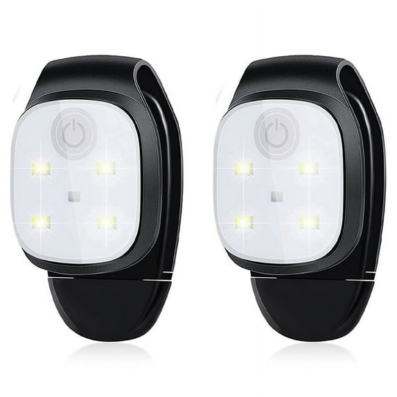 2X Outdoor Night Clip Lights Reflective USB Rechargeable LED Light Running Gear Safety Light Running,2 x Clip lights,Black