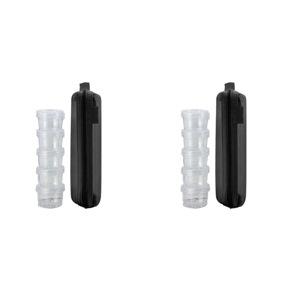 2X Outdoor Portable Camping Spice Kit Spice Container Bag with 10 Clear Seasoning Bottles Travel Condiment Container Set