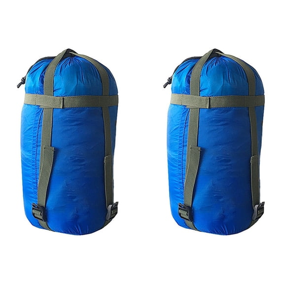 2X Outdoor Sleeping Bag Compression Sack Waterproof Camping Sleeping Bag Storage Pouch Camping Equipment  Blue