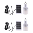 2X Outdoor Solar Light Bulb with Hook Solar Lamp IP65 Garden Courtyard