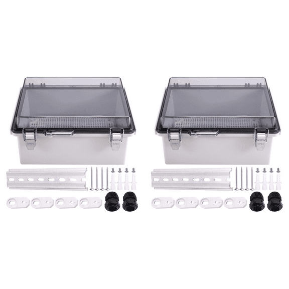 2X Outdoor WiFi Enclosure Weatherproof Locking Outdoor WiFi Box Waterproof Switch Router Enclosure Box 8.7x6.7x4.3inch