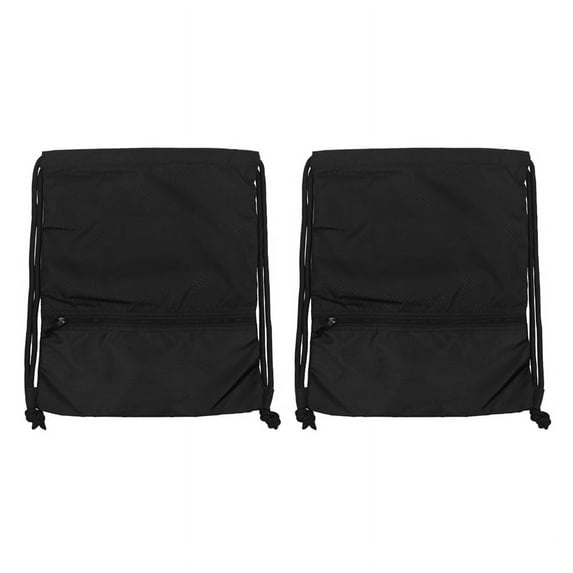 2X Outdoor Women Men Nylon Black Ultralight Backpack Football Basketball Bag String Drawstring Sport Bags(Small)