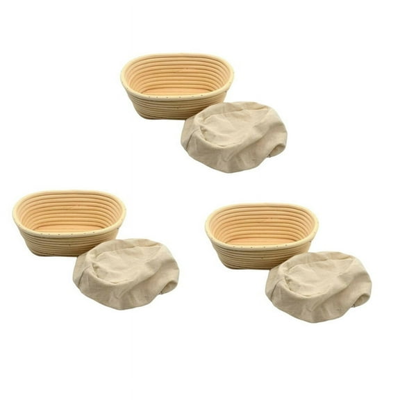 2X Oval Bread Proofing Proving Basket Rattan Dough Banneton  Brotform Tools-21x14x8cm
