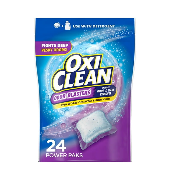 OxiClean Odor Blasters Odor and Stain Remover Laundry Power Paks, 24 Ct