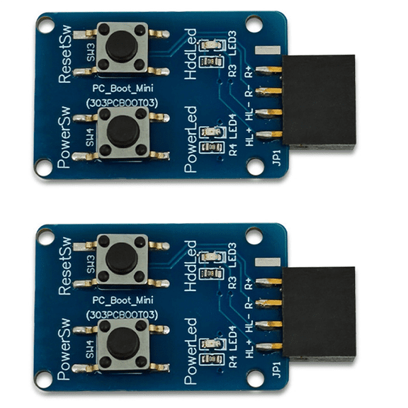 2X PC-Boot-Mini Motherboard Boot Test Board 9 Pin PC on/Off Button for PC Motherboard,2 x Computer Startup Test Board,Blue