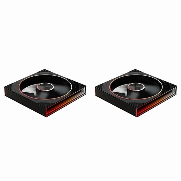 2X PC Case Fan Star Ring 140mm 5V 3Pin ARGB Cyclic Mirror Light Effect Lian PWM 650 to 1800RPM Cooling Fan Black B