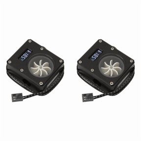 2X PC Water Cooling Meter Indicator 12V Small 3pin Interface G1/4 Thread Pom Rustproof Computer Meter Black