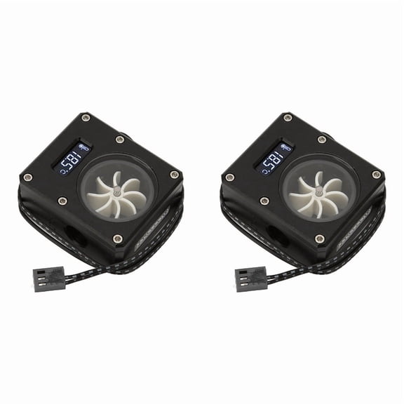 2X PC Water Cooling Meter Indicator 12V Small 3pin Interface G1/4 Thread Pom Rustproof Computer Meter Black