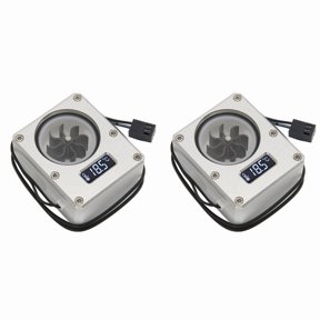 2X PC Water Cooling Meter Indicator 12V Small 3pin Interface G1/4 Thread Pom Rustproof Computer Meter Silver