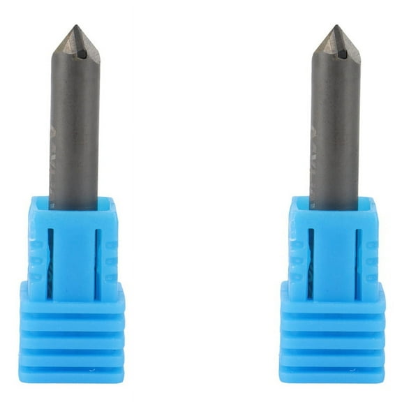 2X PCD Diamond Engraving Bits Engraver CNC Carving Stone Carbide Milling Cutter on Marble D6XL40X90DegreeX0.4