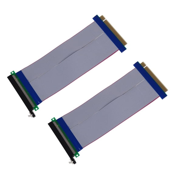 2X PCI-E 16X Riser Card Extender Extension Cable Ribbon Flex