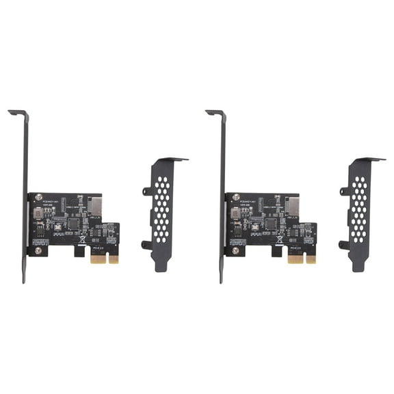 2X PCI-E 1X to USB 3.2 GEN1 5Gbps Type-E A-Key Expansion Card,Front Panel Type-C Interface for Desktop PC(ASM1042A)
